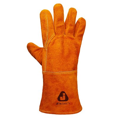 JWK201 Ferrus Light 10/XL Перчатки сварщика Jeta Safety с крагой из спилковой кожи без подкладки, с дополнительной накладкой на ладони, цвет желтый (упак. 12 пар)